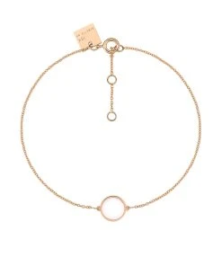 Ginette NY Bracelet Ever Mini Disc Or Rose Agate Blanche