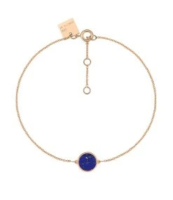 Ginette NY Bracelet Ever Mini Disc Or Rose Lapis Lazuli
