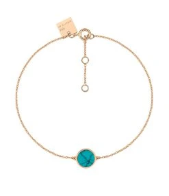 Ginette NY Bracelet Ever Mini Disc Or Rose Turquoise