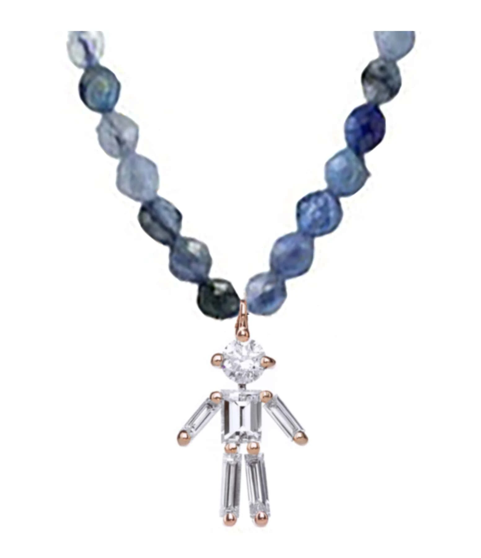 LITTLE ONES Collier Rainbow Garçon Sodalite Or Rose Diamants 1 LITTLE ONES Collier Rainbow Garçon Sodalite Or Rose Diamants