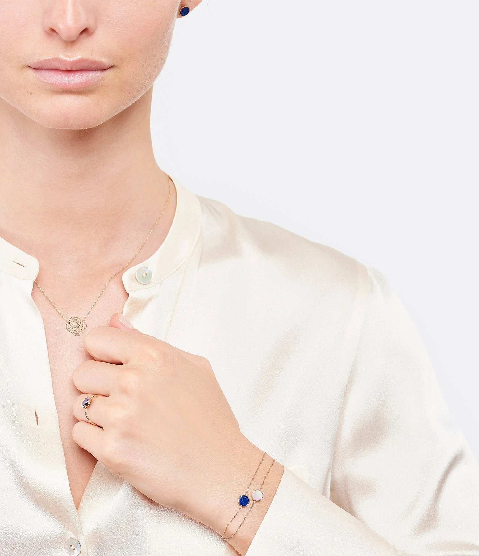 Ginette NY Bracelet Ever Mini Disc Or Rose Nacre Rose 2 Ginette NY Bracelet Ever Mini Disc Or Rose Nacre Rose – Image 2