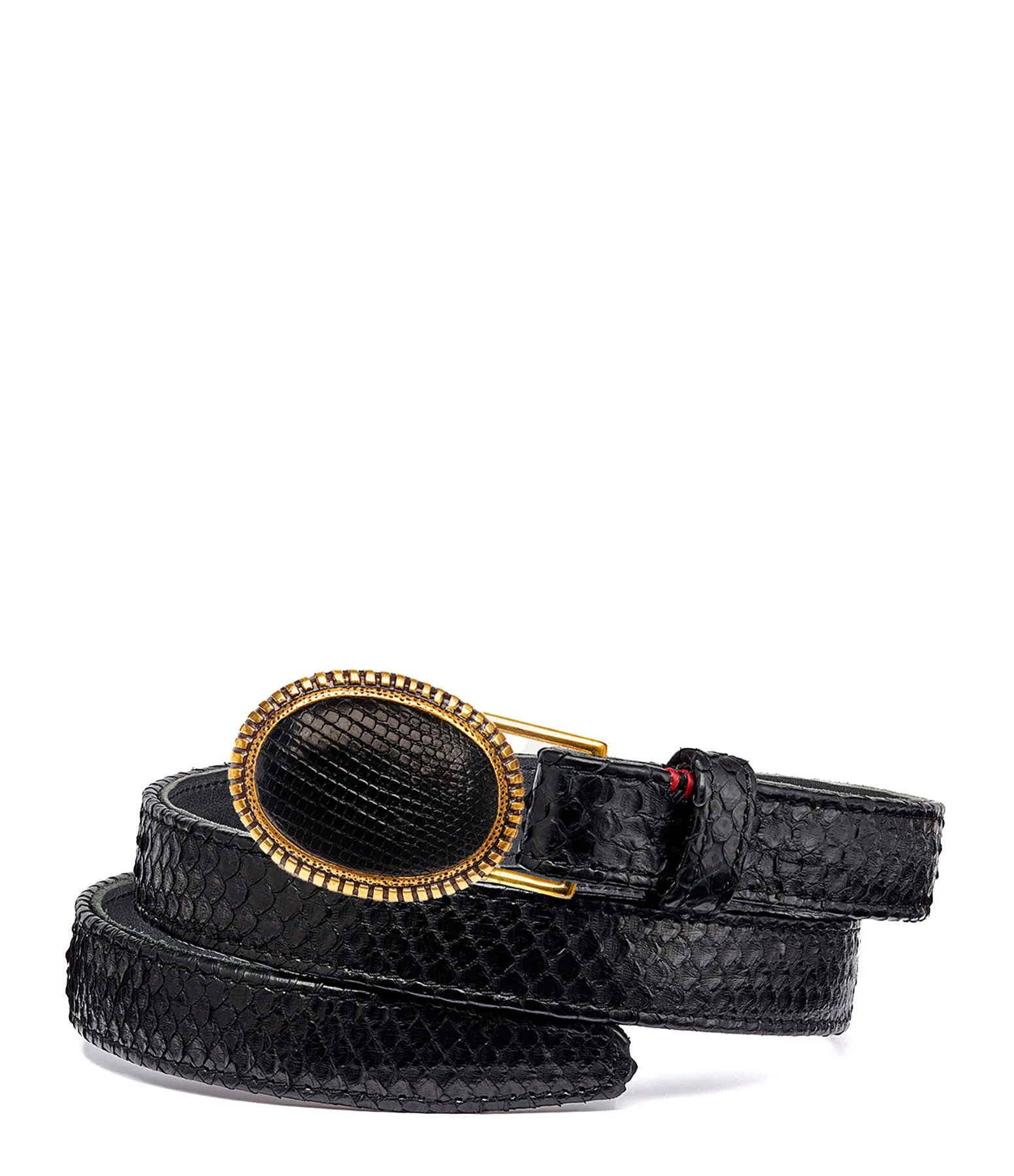 Claris Virot Ceinture Baby Python Noir 1 Claris Virot Ceinture Baby Python Noir