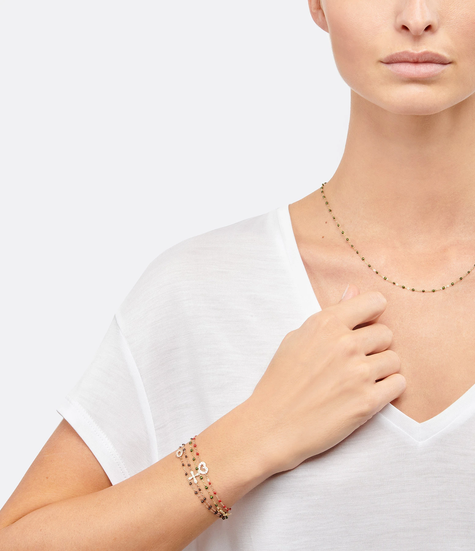 GIGI CLOZEAU Bracelet Résine Cœur Suprême Diamants Or Blanc 8 GIGI CLOZEAU Bracelet Résine Cœur Suprême Diamants Or Blanc – Image 8