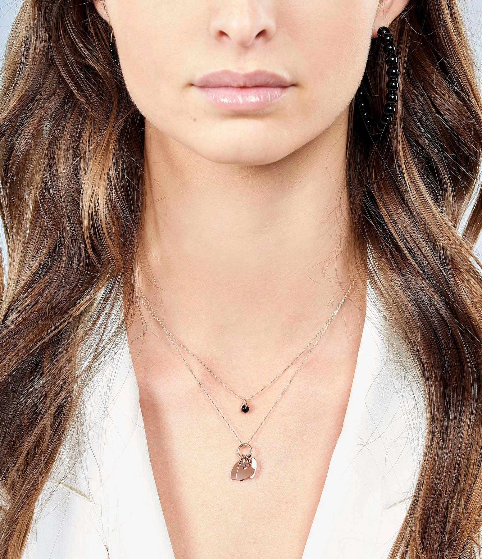 Ginette NY Collier Angèle 3 Mini Cœurs Or Rose 2 Ginette NY Collier Angèle 3 Mini Cœurs Or Rose – Image 2