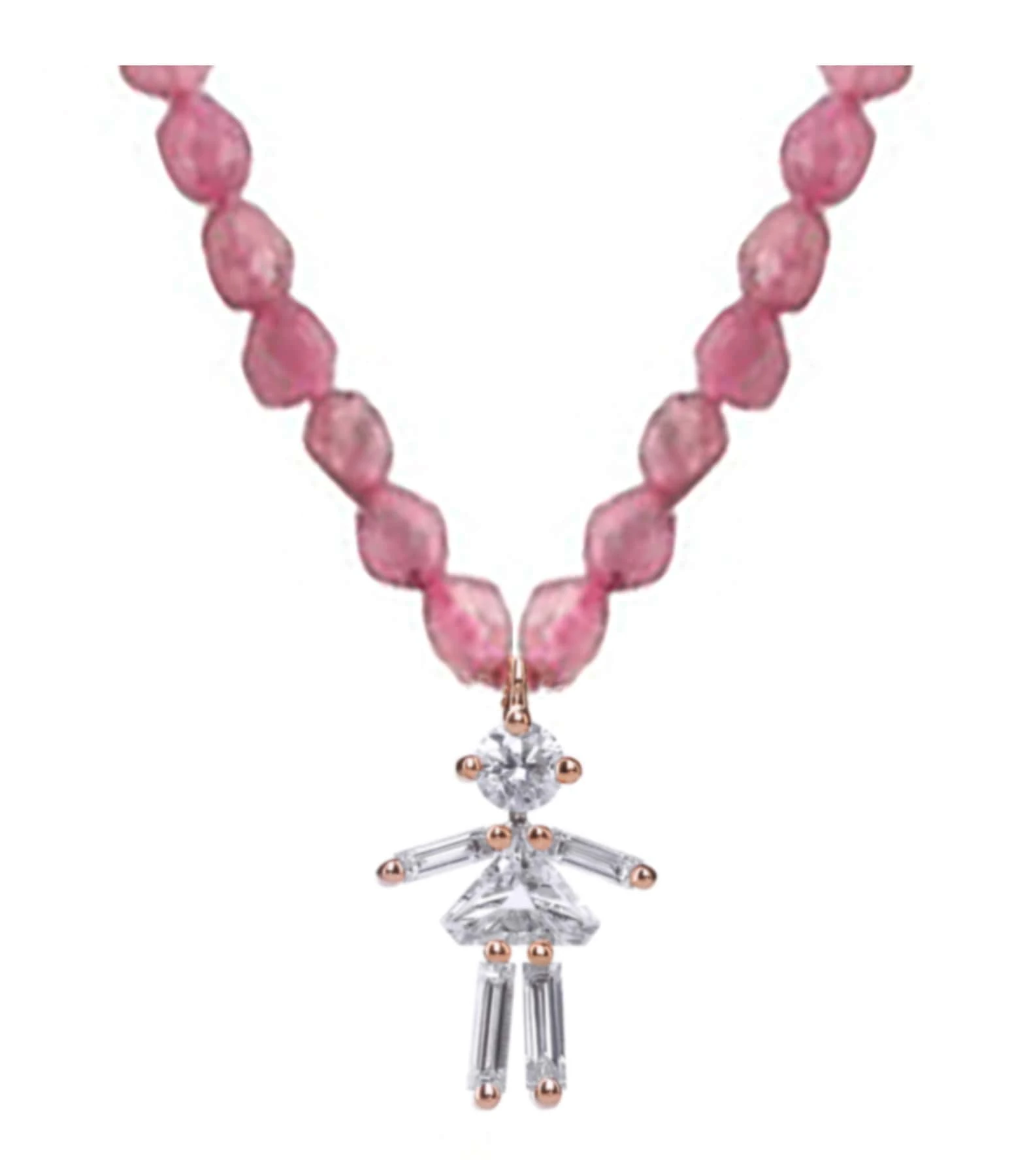 LITTLE ONES Collier Rainbow Fille Tourmaline Or Rose Diamants 1 LITTLE ONES Collier Rainbow Fille Tourmaline Or Rose Diamants