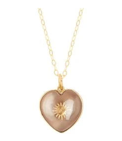 VADI JEWELS Collier Petit Cœur Quartz Fumé Marron