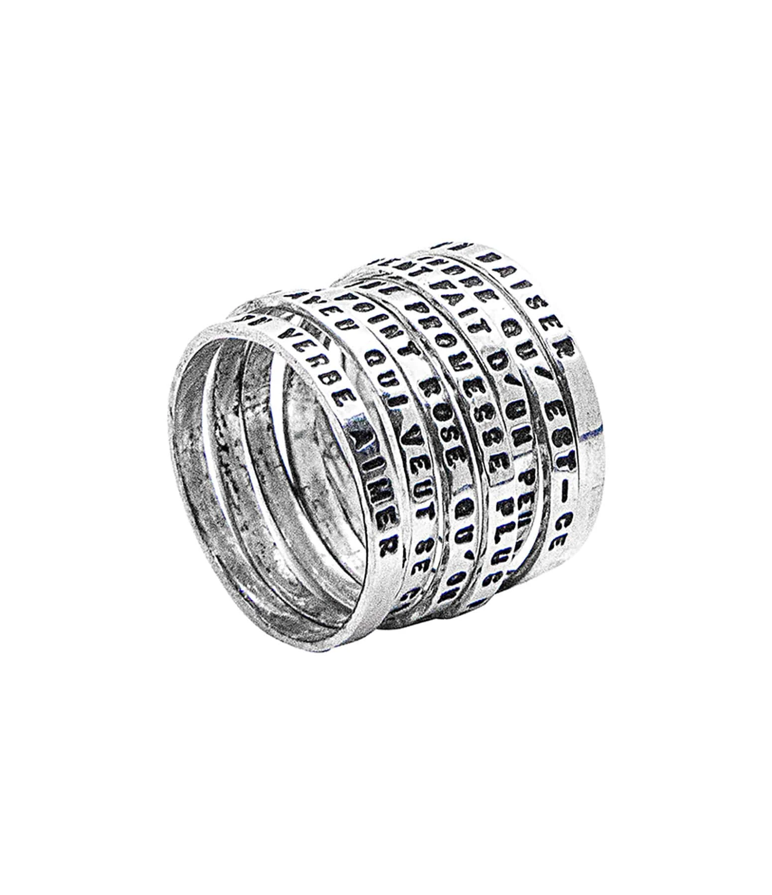 SERGE THORAVAL Bague 7 Rangs Edmond Rostand Un Baiser Argent 2 SERGE THORAVAL Bague 7 Rangs Edmond Rostand Un Baiser Argent – Image 2