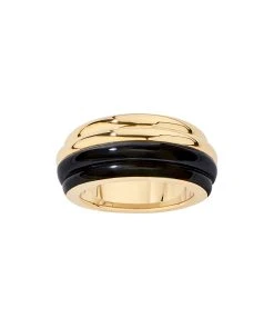 Aurélie Bidermann Bague Layla Godron Noir