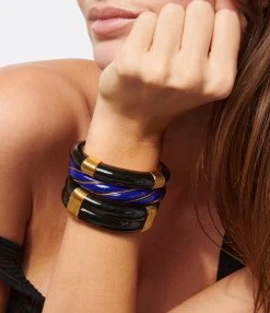 Aurélie Bidermann Jonc Diana Bleu Navy 5 Aurélie Bidermann Jonc Diana Bleu Navy -Shaker Jewels Magasin abbrd look20221026 249