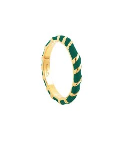 CABIROL Bague Aimée Vermeil Vert Sapin