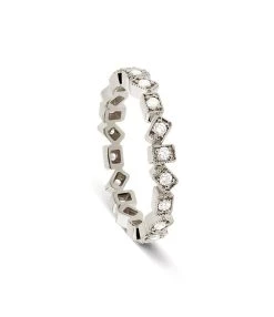 NAVA JOAILLERIE Bague Alliance Carolina Diamants Or Blanc