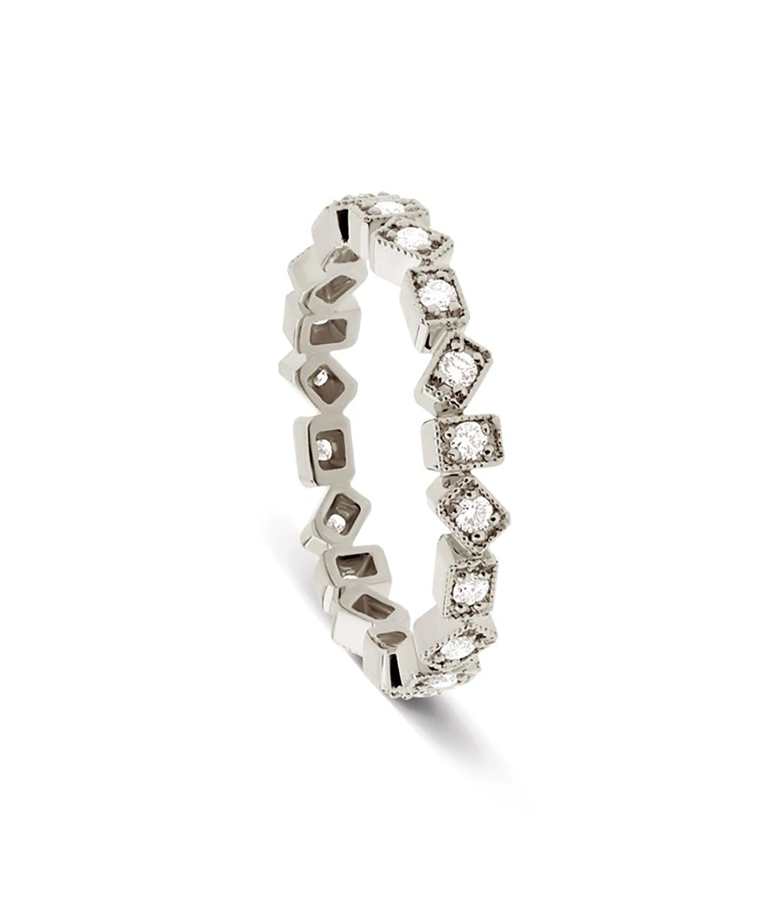 NAVA JOAILLERIE Bague Alliance Carolina Diamants Or Blanc 1 NAVA JOAILLERIE Bague Alliance Carolina Diamants Or Blanc