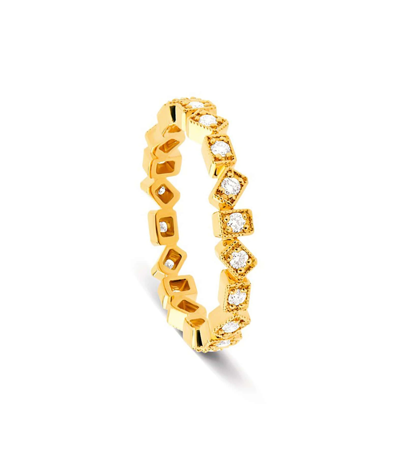 NAVA JOAILLERIE Bague Alliance Carolina Diamants Or Jaune 1 NAVA JOAILLERIE Bague Alliance Carolina Diamants Or Jaune