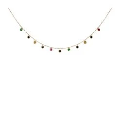 AND...PARIS Collier 11 Rasta Pierres Or
