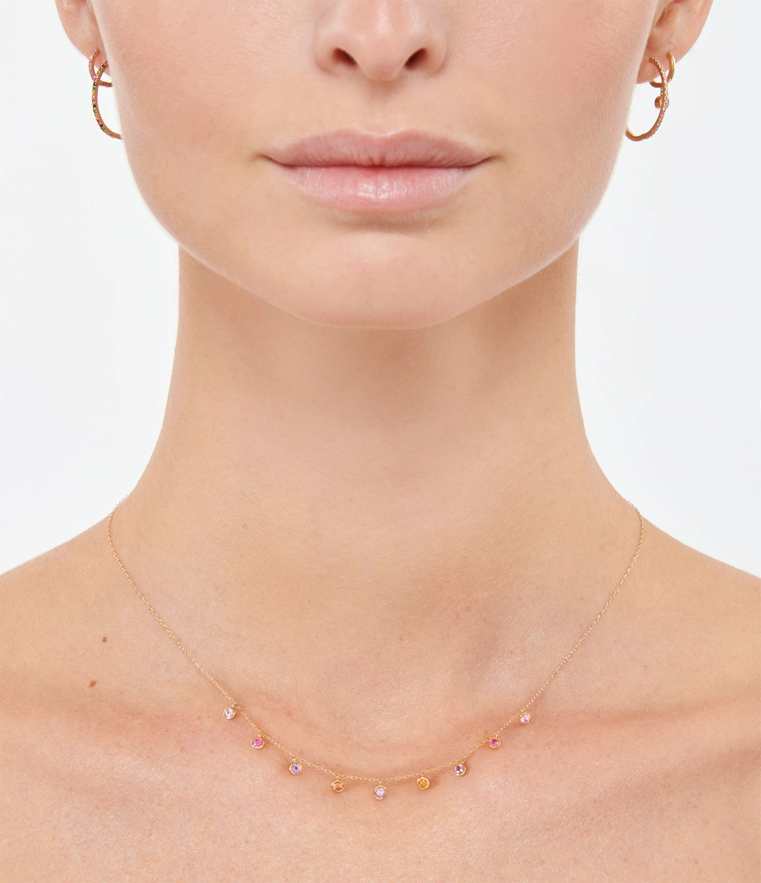 AND...PARIS Collier 9 Multi-Saphirs Or 2 AND...PARIS Collier 9 Multi-Saphirs Or – Image 2