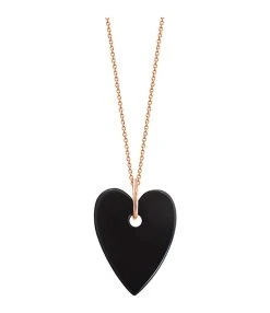 Ginette NY Collier AngÚle Or Rose Onyx, Exclusivité Lulli