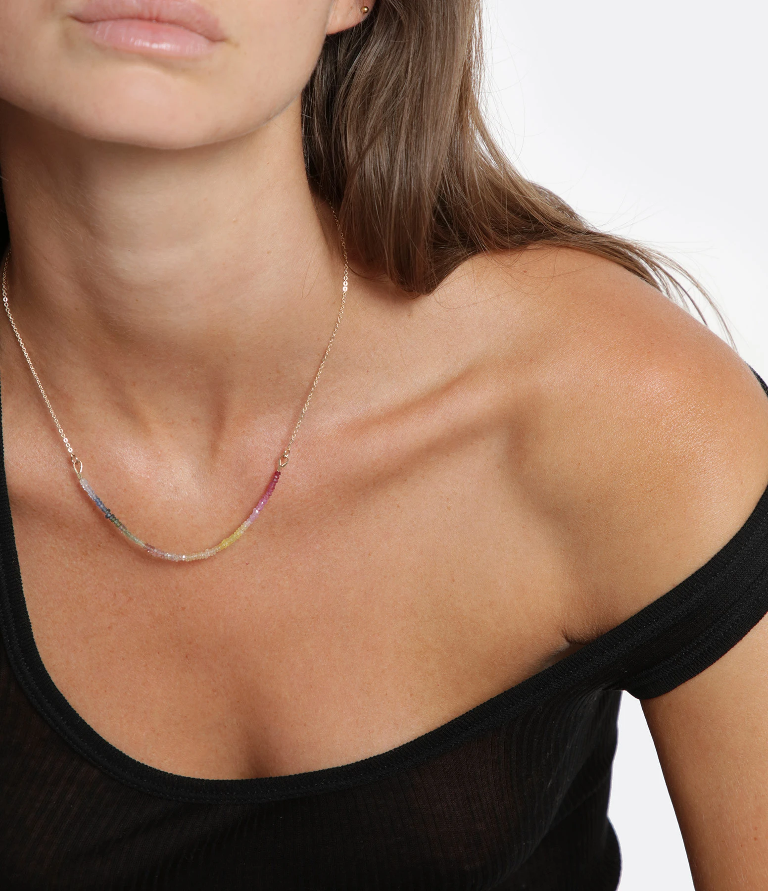 ATELIER PAULIN Collier Chaîne Saphir Rainbow Gold Filled 2 ATELIER PAULIN Collier Chaîne Saphir Rainbow Gold Filled – Image 2