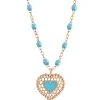 GIGI CLOZEAU Collier Cœur Dentelle Résine Or Rose