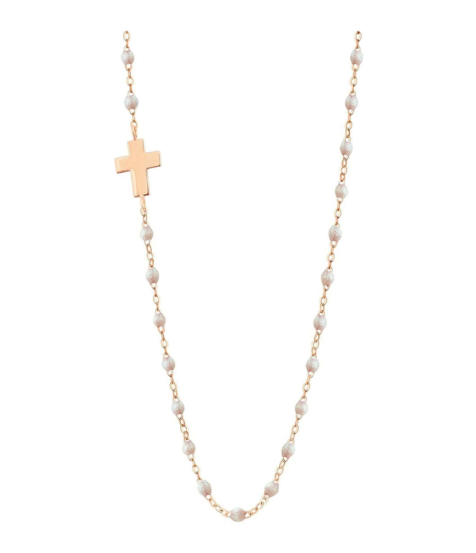 GIGI CLOZEAU Collier Intra Croix Perles Résine Or 2 GIGI CLOZEAU Collier Intra Croix Perles Résine Or – Image 2