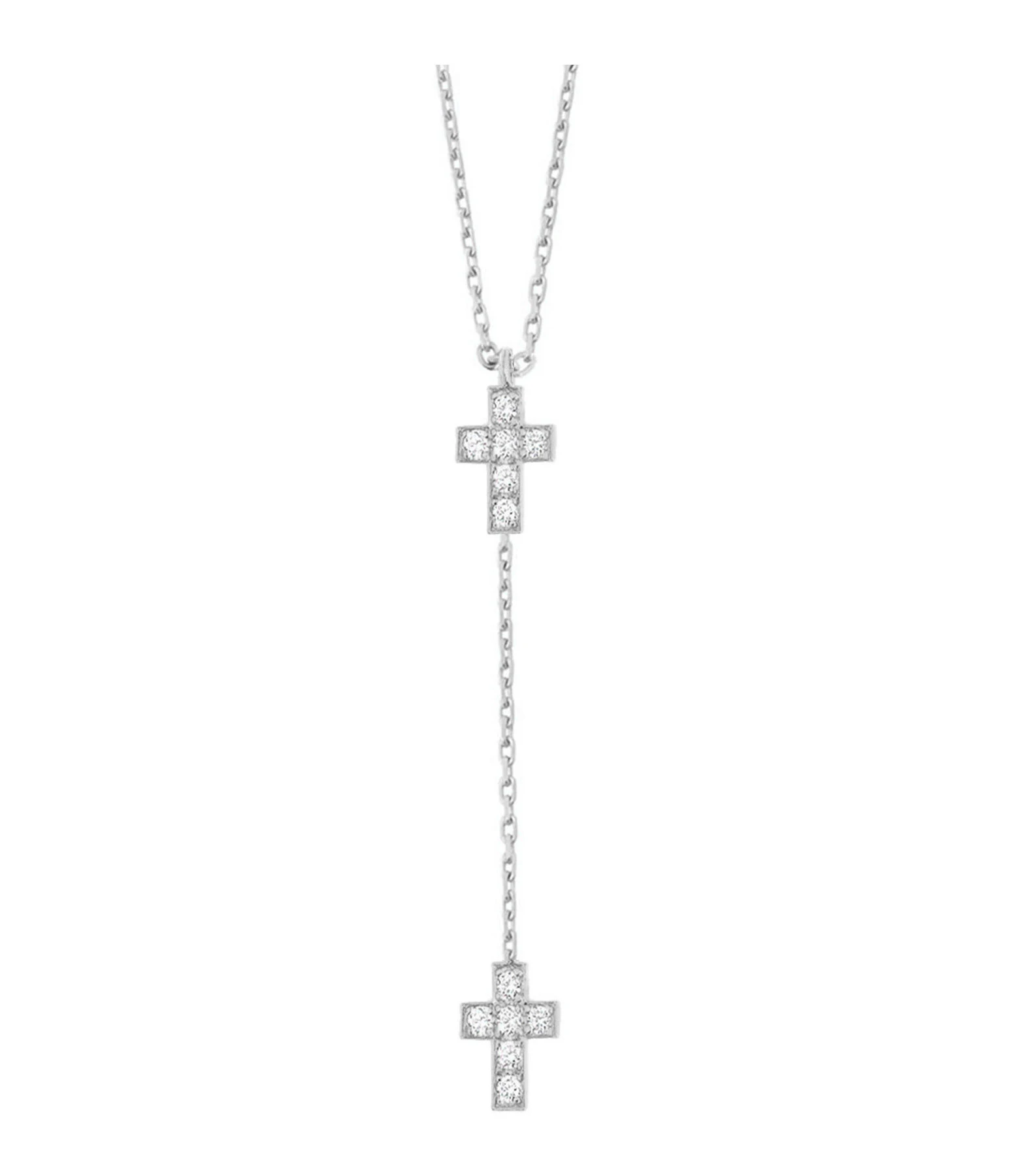 GIGI CLOZEAU Collier Chapelet Croix Or Diamants 3 GIGI CLOZEAU Collier Chapelet Croix Or Diamants â Image 3