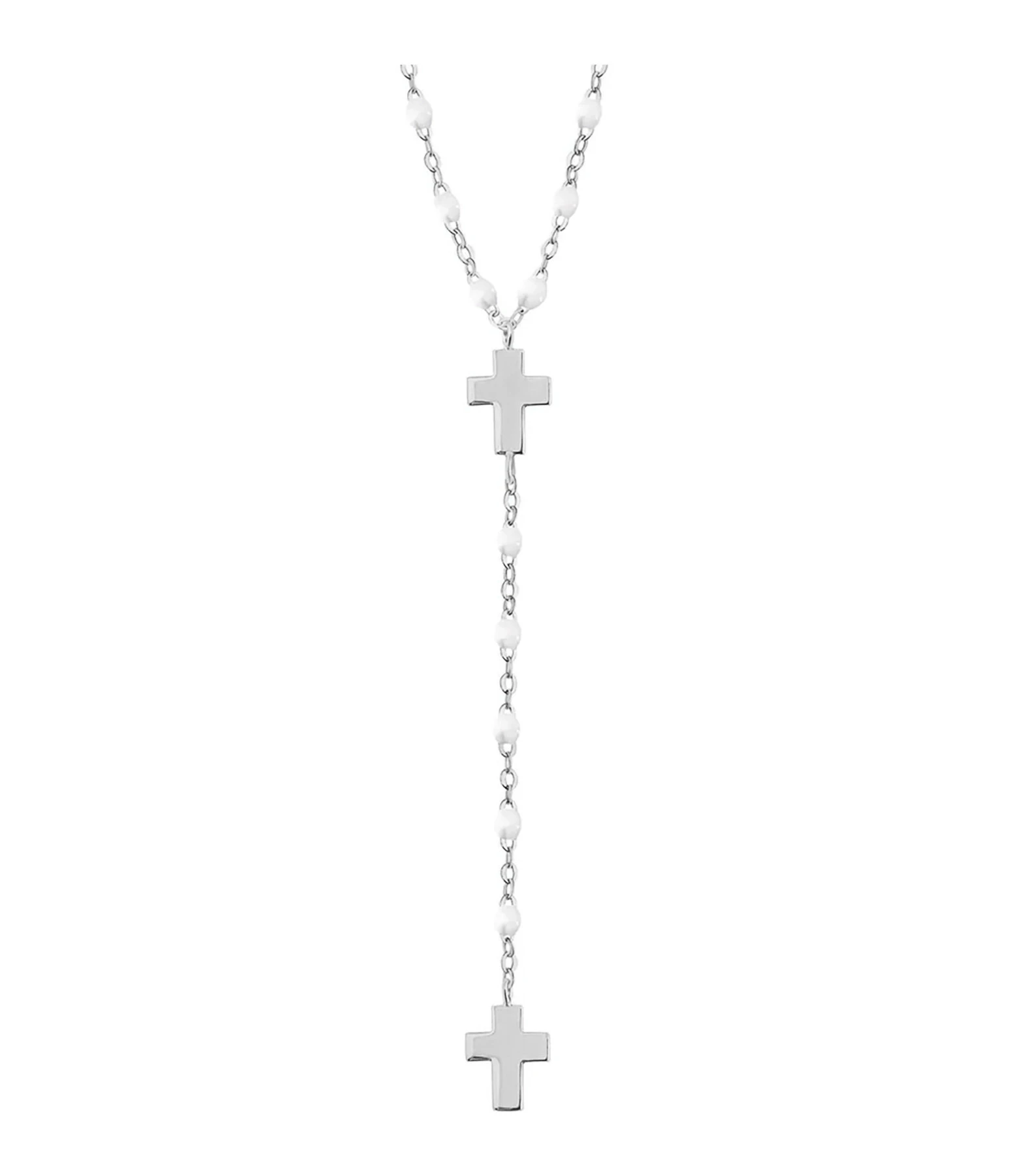 GIGI CLOZEAU Collier Chapelet Croix Perles Résine Or 4 GIGI CLOZEAU Collier Chapelet Croix Perles Résine Or – Image 4