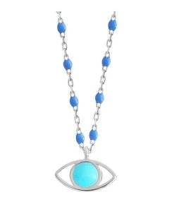 GIGI CLOZEAU Collier Voyage Œil Turquoise Résine Bleuet Or -Shaker Jewels Magasin b1ey003ob 3 1