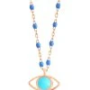 GIGI CLOZEAU Collier Voyage Œil Turquoise Résine Bleuet Or