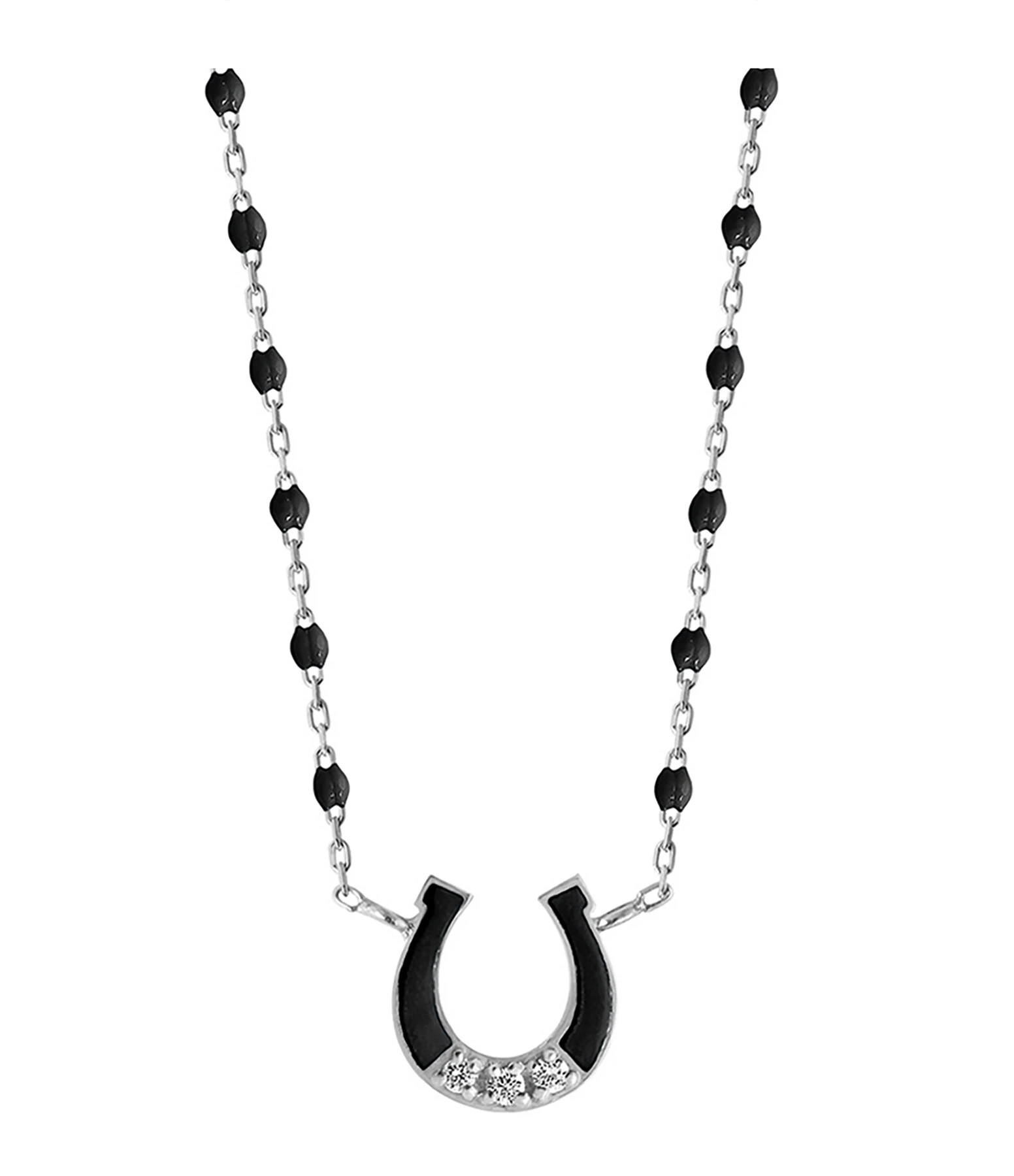GIGI CLOZEAU Collier Mini Gigi Suprême Fer à Cheval Or Blanc 1 GIGI CLOZEAU Collier Mini Gigi Suprême Fer à Cheval Or Blanc