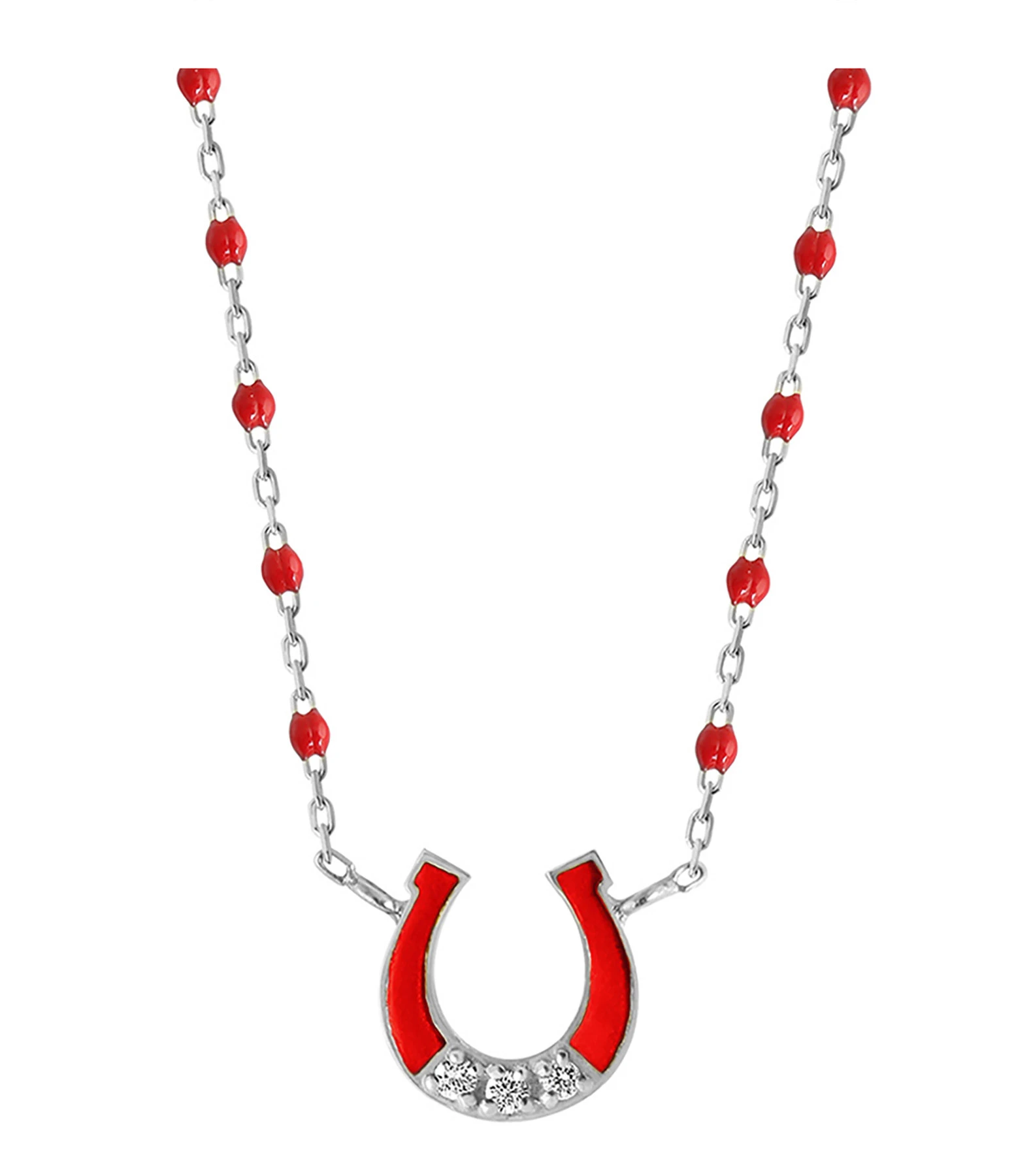 GIGI CLOZEAU Collier Mini Gigi Suprême Fer à Cheval Or Blanc 2 GIGI CLOZEAU Collier Mini Gigi Suprême Fer à Cheval Or Blanc – Image 2