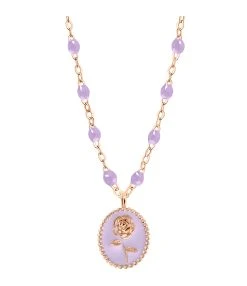 GIGI CLOZEAU Collier Rose Voyage Résine Or Rose -Shaker Jewels Magasin b1fl002r10 42 xx 2