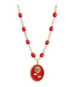 GIGI CLOZEAU Collier Rose Voyage Résine Or Rose