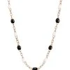 GIGI CLOZEAU Collier Perles Résine Noir Blanc Or Rose, Exclusivité Lulli