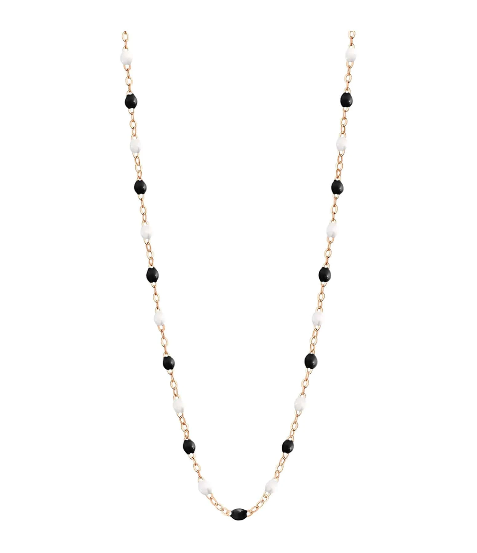 GIGI CLOZEAU Collier Perles Résine Noir Blanc Or Rose, Exclusivité Lulli 2 GIGI CLOZEAU Collier Perles Résine Noir Blanc Or Rose, Exclusivité Lulli – Image 2