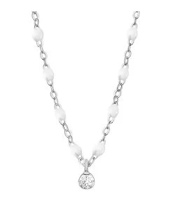 GIGI CLOZEAU Collier 1 Diamant Perles Résine Or Blanc -Shaker Jewels Magasin b1gs001g01