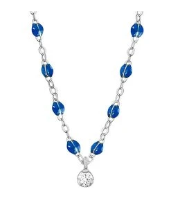 GIGI CLOZEAU Collier 1 Diamant Perles Résine Or Blanc -Shaker Jewels Magasin b1gs001g14