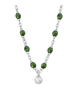 GIGI CLOZEAU Collier 1 Diamant Perles Résine Or Blanc -Shaker Jewels Magasin b1gs001g56