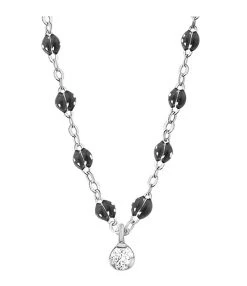 GIGI CLOZEAU Collier 1 Diamant Perles Résine Or Blanc -Shaker Jewels Magasin b1gs001g57