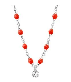 GIGI CLOZEAU Collier 1 Diamant Perles Résine Or Blanc -Shaker Jewels Magasin b1gs001g58