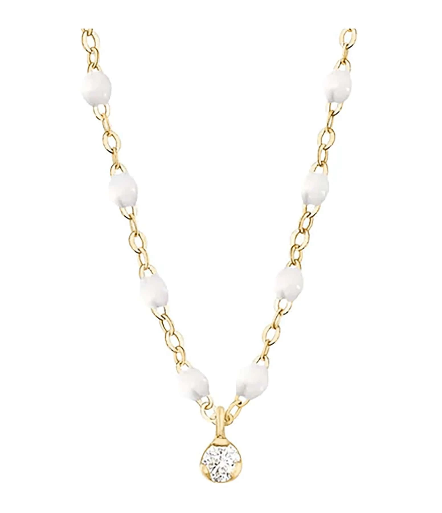 GIGI CLOZEAU Collier 1 Diamant Perles Résine Or Jaune 5 GIGI CLOZEAU Collier 1 Diamant Perles Résine Or Jaune – Image 5