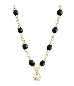 GIGI CLOZEAU Collier 1 Diamant Perles Résine Or Jaune