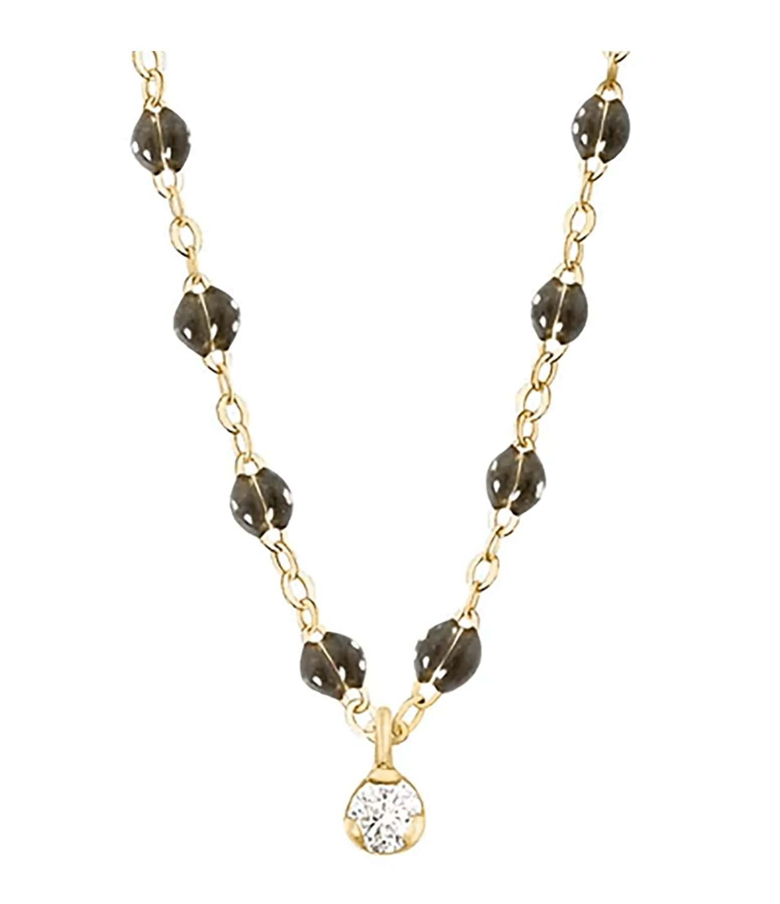 GIGI CLOZEAU Collier 1 Diamant Perles Résine Or Jaune 7 GIGI CLOZEAU Collier 1 Diamant Perles Résine Or Jaune – Image 7