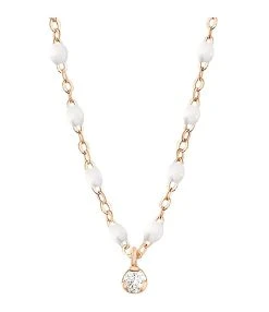 GIGI CLOZEAU Collier 1 Diamant Perles Résine Or Rose 14 GIGI CLOZEAU Collier 1 Diamant Perles Résine Or Rose -Shaker Jewels Magasin b1gs001r01