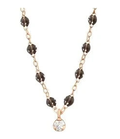 GIGI CLOZEAU Collier 1 Diamant Perles Résine Or Rose 16 GIGI CLOZEAU Collier 1 Diamant Perles Résine Or Rose -Shaker Jewels Magasin b1gs001r57