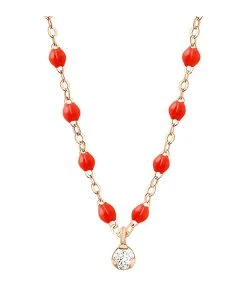 GIGI CLOZEAU Collier 1 Diamant Perles Résine Or Rose 13 GIGI CLOZEAU Collier 1 Diamant Perles Résine Or Rose -Shaker Jewels Magasin b1gs001r58