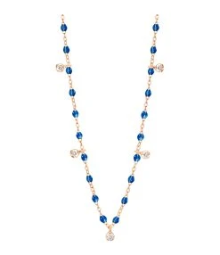 GIGI CLOZEAU Collier 5 Diamants Perles Résine Or Rose -Shaker Jewels Magasin b1gs005 14 r