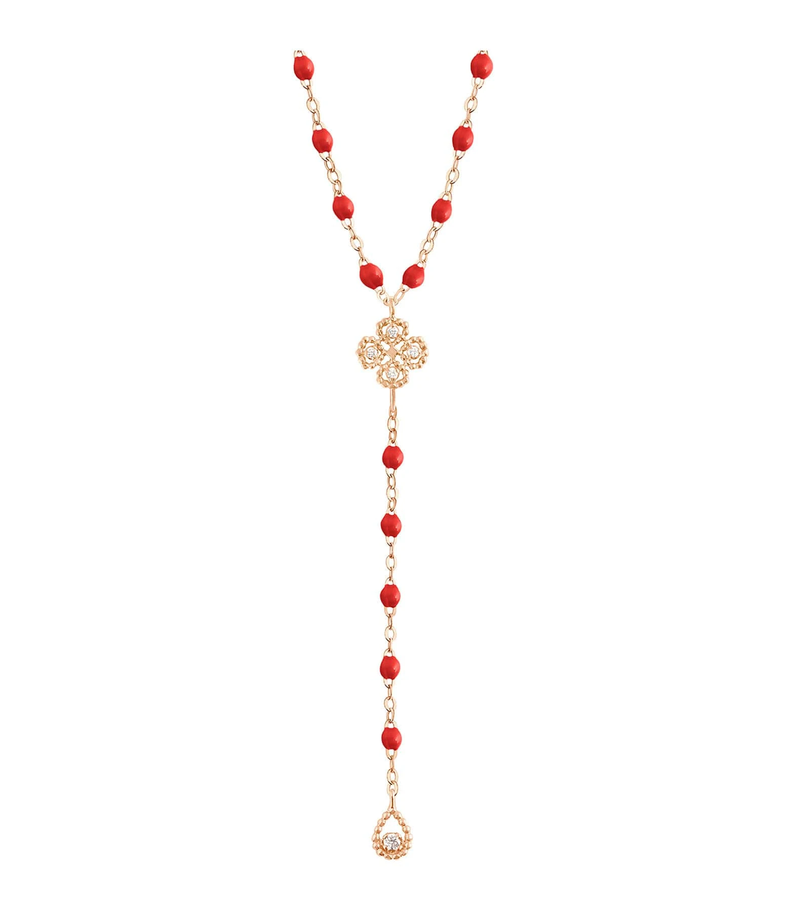 GIGI CLOZEAU Collier Chapelet Lucky Trèfle Perles Résine Or Diamants 1 GIGI CLOZEAU Collier Chapelet Lucky Trèfle Perles Résine Or Diamants