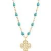 GIGI CLOZEAU Collier Lucky Trèfle Perles Résine Or Diamants