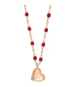 GIGI CLOZEAU Collier Mini Perles Résine Lucky Cœur Or