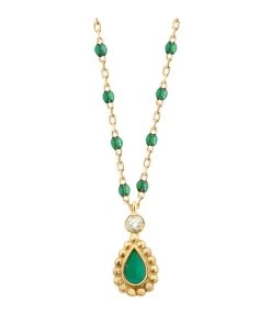 GIGI CLOZEAU Collier Lucky Cashmere Mini Résine Diamant Or Jaune -Shaker Jewels Magasin b1lk013 35 oj