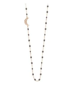 GIGI CLOZEAU Collier Intra Lune Perles Résine Or Diamants